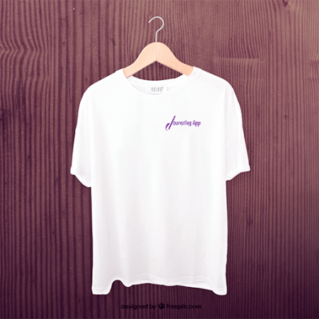 MokeUp d'un t-shirt au logo de Journaling App